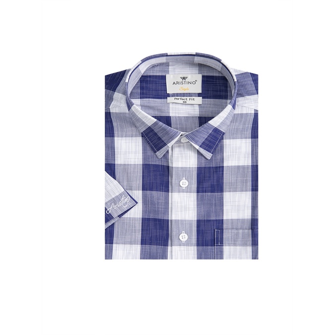 [MẪU MỚI] Áo sơ mi nam ngắn tay ARISTINO họa tiết kẻ nổi bật, chất mềm mại, thấm hút - ASS251S2