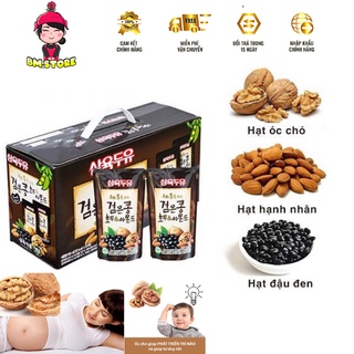 Sữa óc chó hạnh nhân đậu đen hàn quốc-thùng 20 gói x 195ml -sữa nhập-sữa hạt