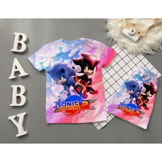 Bộ tay ngắn sonic bé trai bé gái thun lạnh thái cao cấp in 3D 10-60kg, Bộ thun lạnh cho bé, Bộ thun lạnh 3D