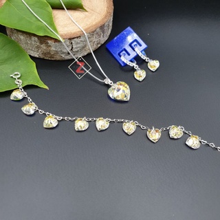 Bông tai Bạc 925 pha lê Tim cao cấp