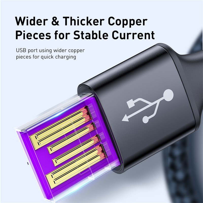 XIAOMI Dây Cáp Sạc Nhanh Baseus (0.25m / 0.5m / 1m / 2m) 5A USB Type C Cho Huawei 40W