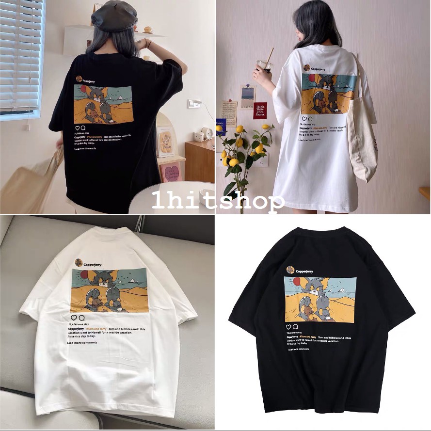 Áo Thun MÈO & CHUỘT Ulzzang Unisex 1hitshop