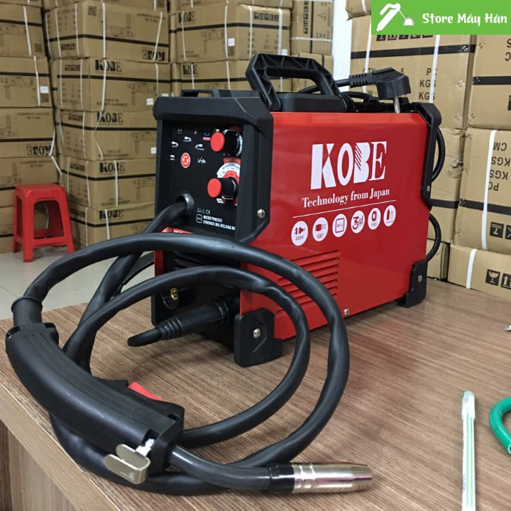 Hàn sắt hộp mỏng - phù hợp gia đình -  Máy hàn mig Kobe 200 Pro không dùng khí siêu nhỏ gọn tặng kèm cuộn dây hàn 1kg