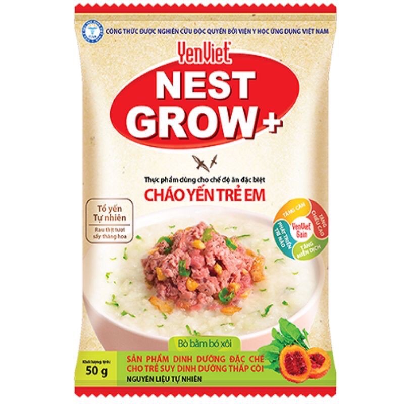 Cháo yến việt Nest grow + cho trẻ suy dinh dưỡng