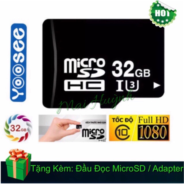 Thẻ Nhớ MicroSDHC 32GB Class10 U3 - BH 12 Tháng