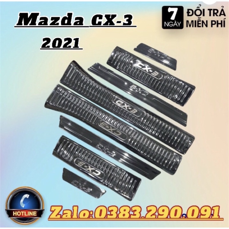 Ốp Bậc Cửa Mazda CX3 2022 Mẫu Titan cao cấp