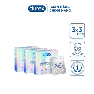 Combo 3 hộp durex invisible - bcs siêu mỏng - hộp 3 cái
