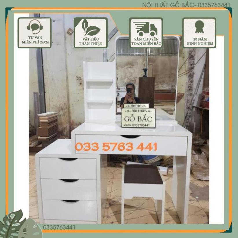 Bàn trang điểm thông minh tăng giảm kích thước tùy chỉnh gỗ MDF phủ melamine gương soi nịnh mắt