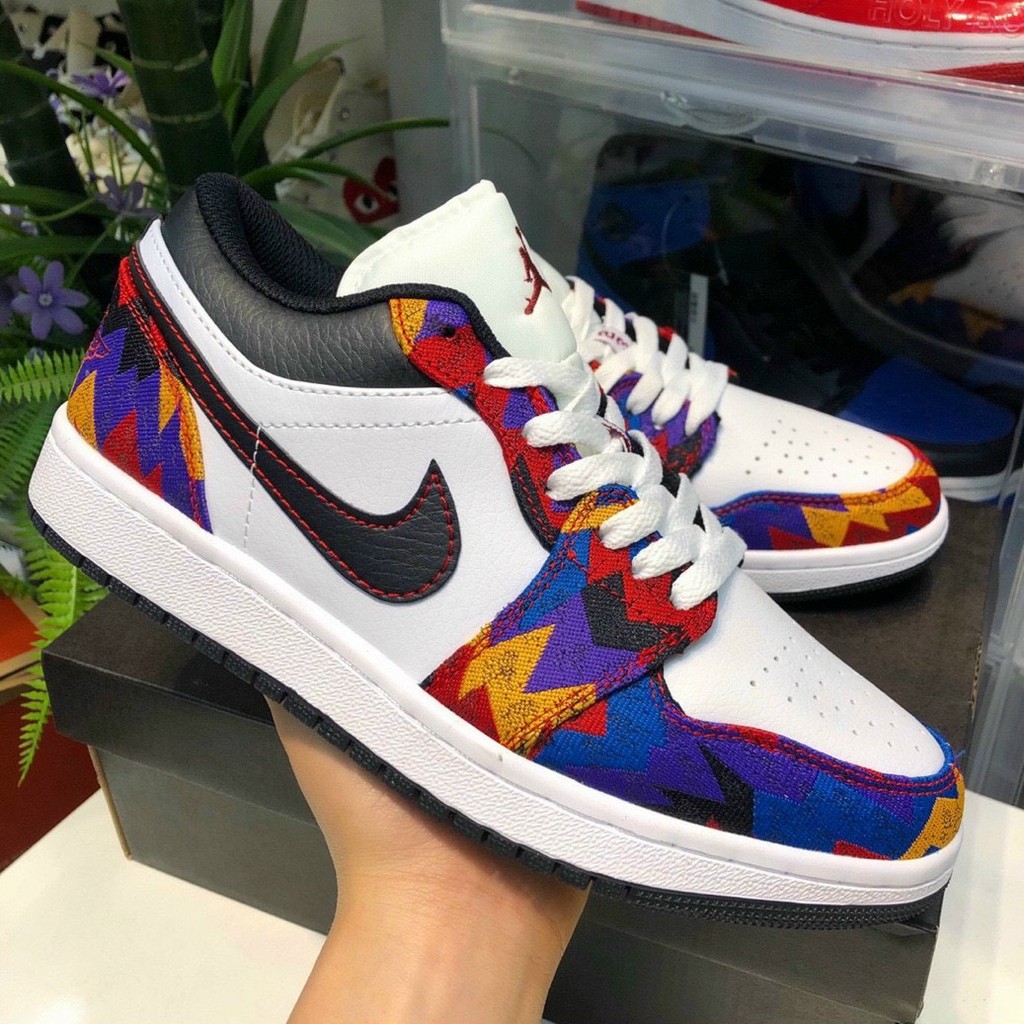 [ jordan 1 low thổ cẩm ] giày thể thao nam nữ 1/1 hót trend