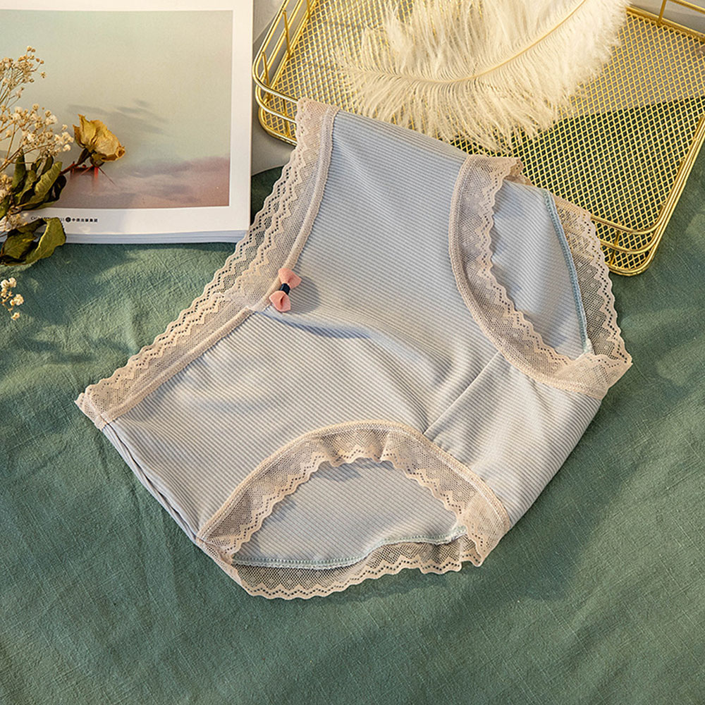 Quần Lót Cotton Nữ Không Đường May Phối Viền Ren Ngọt Ngào Dễ Thương