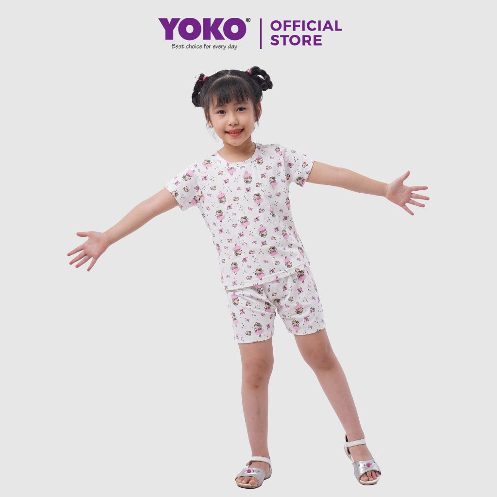 Bộ Quần Áo Thun Tay Ngắn Bé Gái (1-5 Tuổi) YOKO KID'S FASHION 21203G