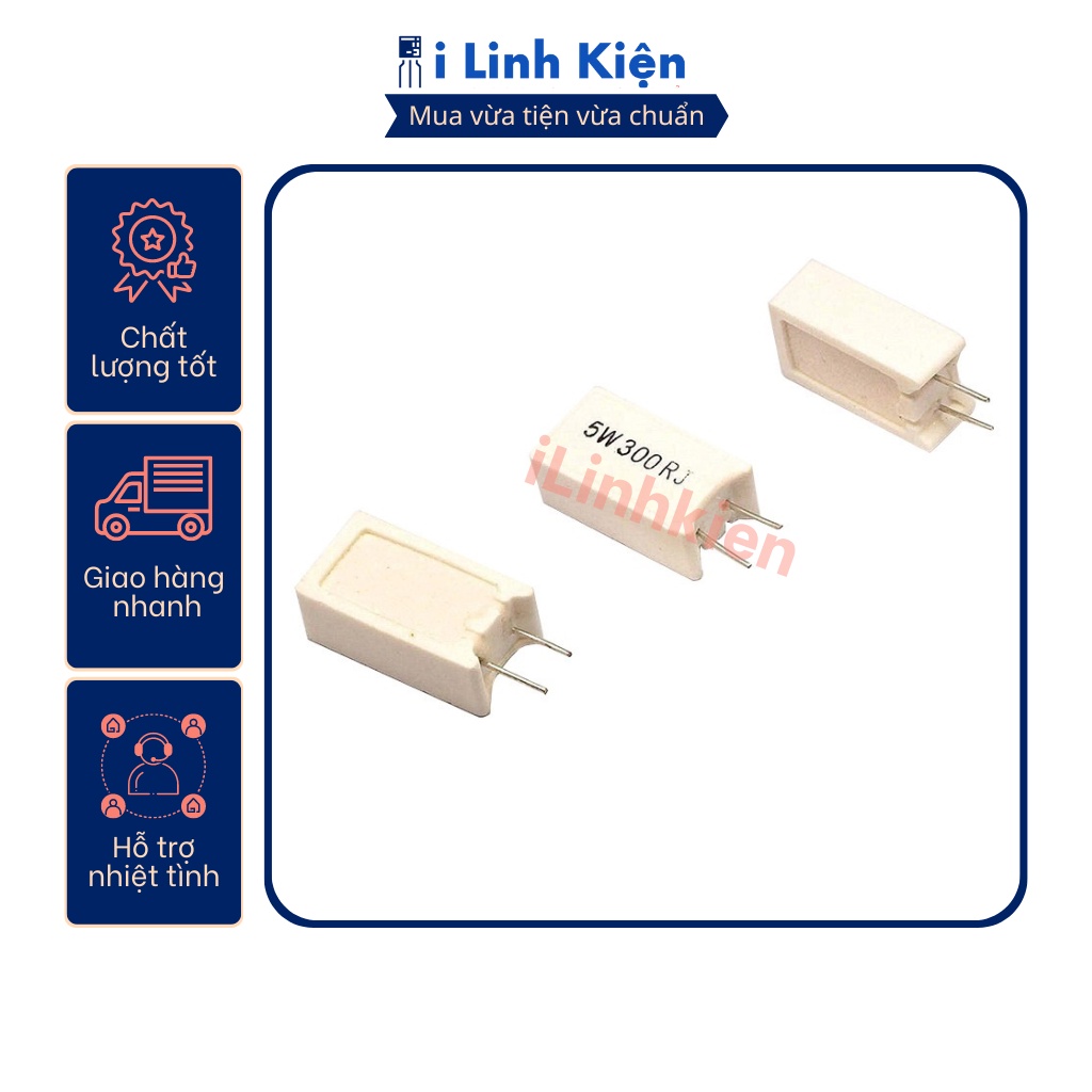 Điện trở sứ 5W 220R chân đứng bảo to chất lượng tốt.
