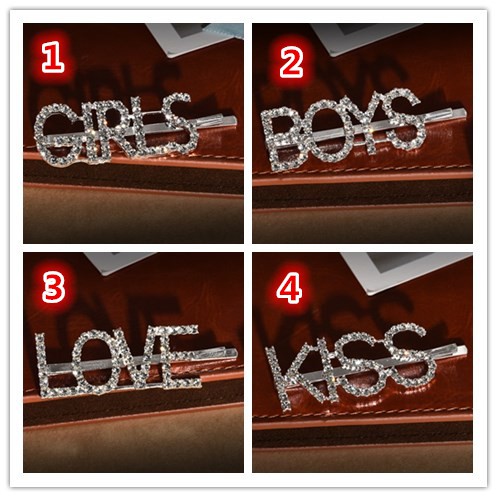 Kẹp tóc đính đá hình chữ phong cách Hàn Quốc thanh lịch cho nữ