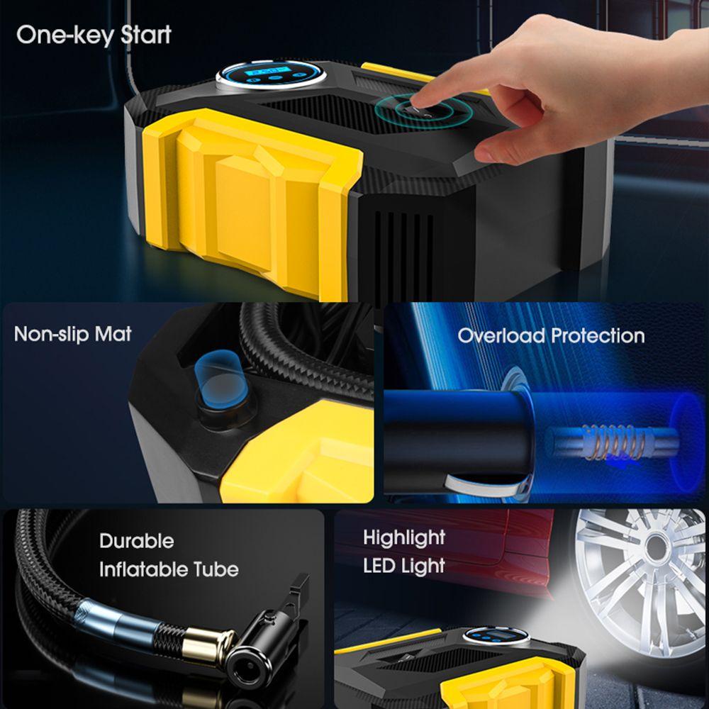 Máy Bơm Lốp Xe Hơi Có Đèn LED 150 PSI Chuyên Dụng Cao Cấp