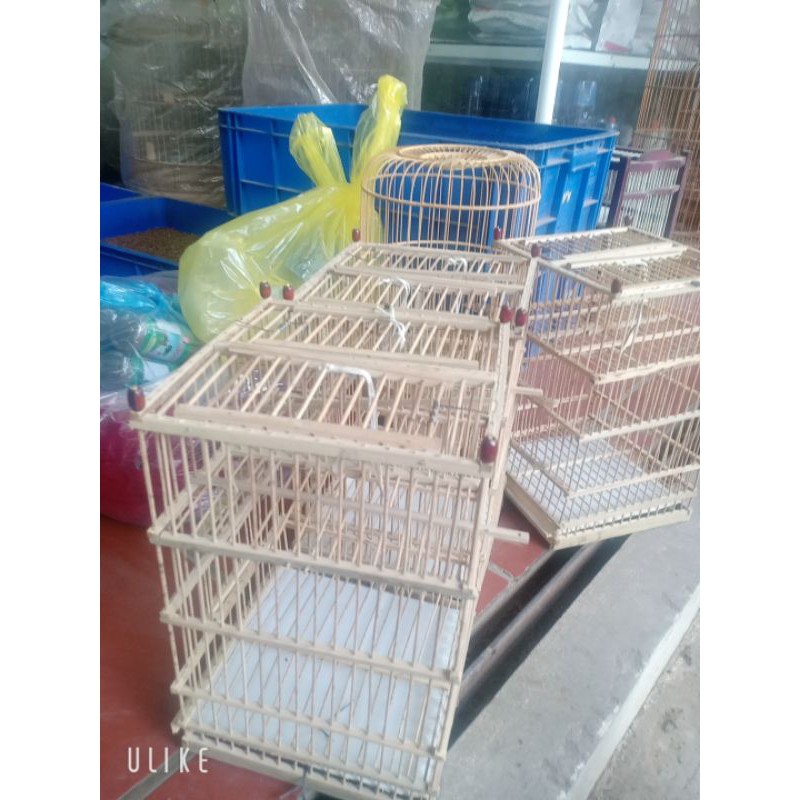 Lồng bẫy chim khuyên tre 2 cửa siêu nhạy