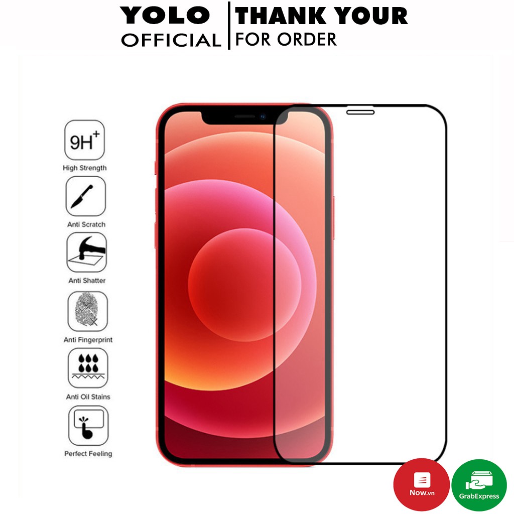 Kính cường lực iphone 11 Pro max 5 5s 6 6s Plus 7 plus 8 Plus X Xs Xs max 12 Pro max Full Màn 9D 21D Yolo Official