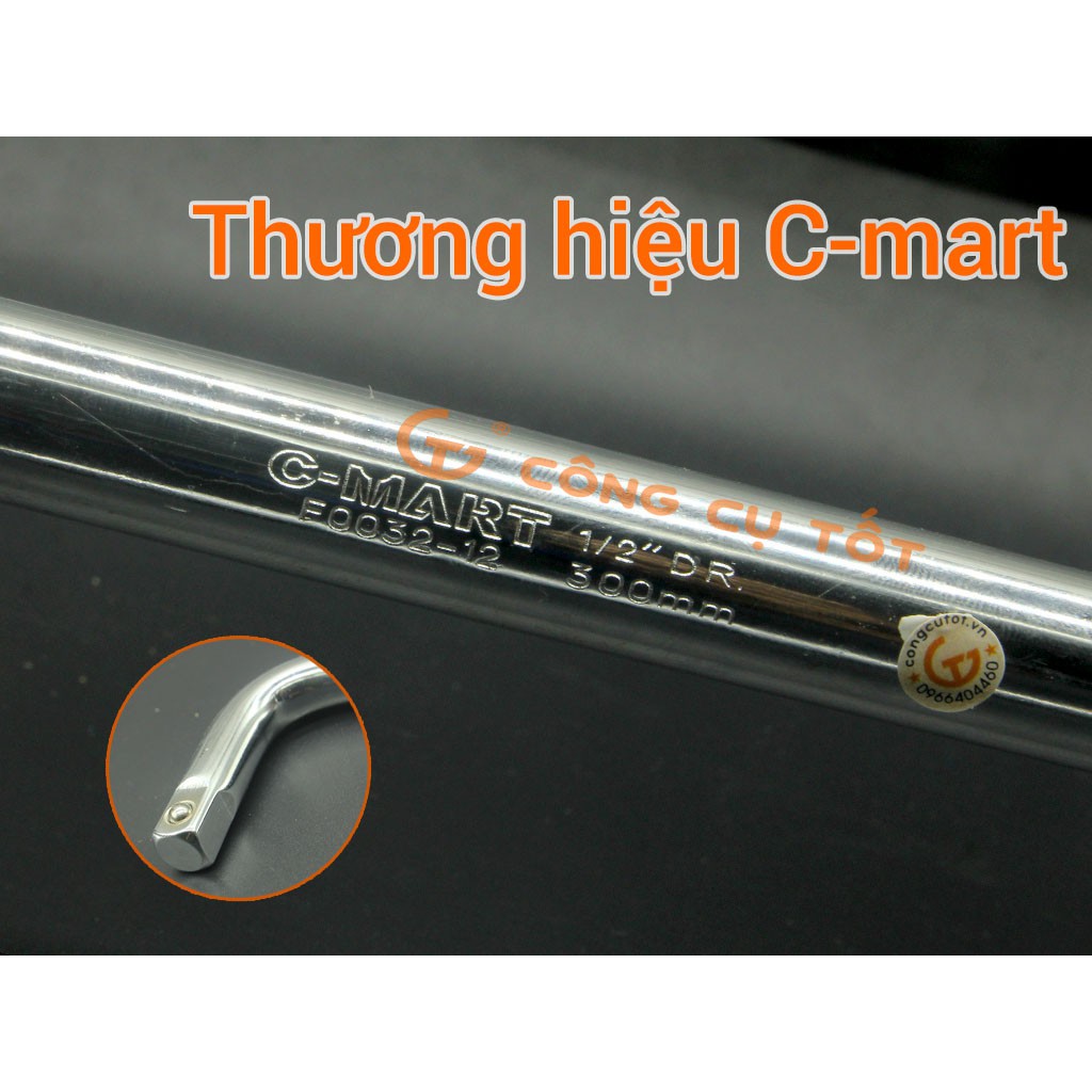 Tay vặn, cần vặn đầu tuýp, đầu khẩu chữ L 1/2" 300mm/12" C-MART F0032-12