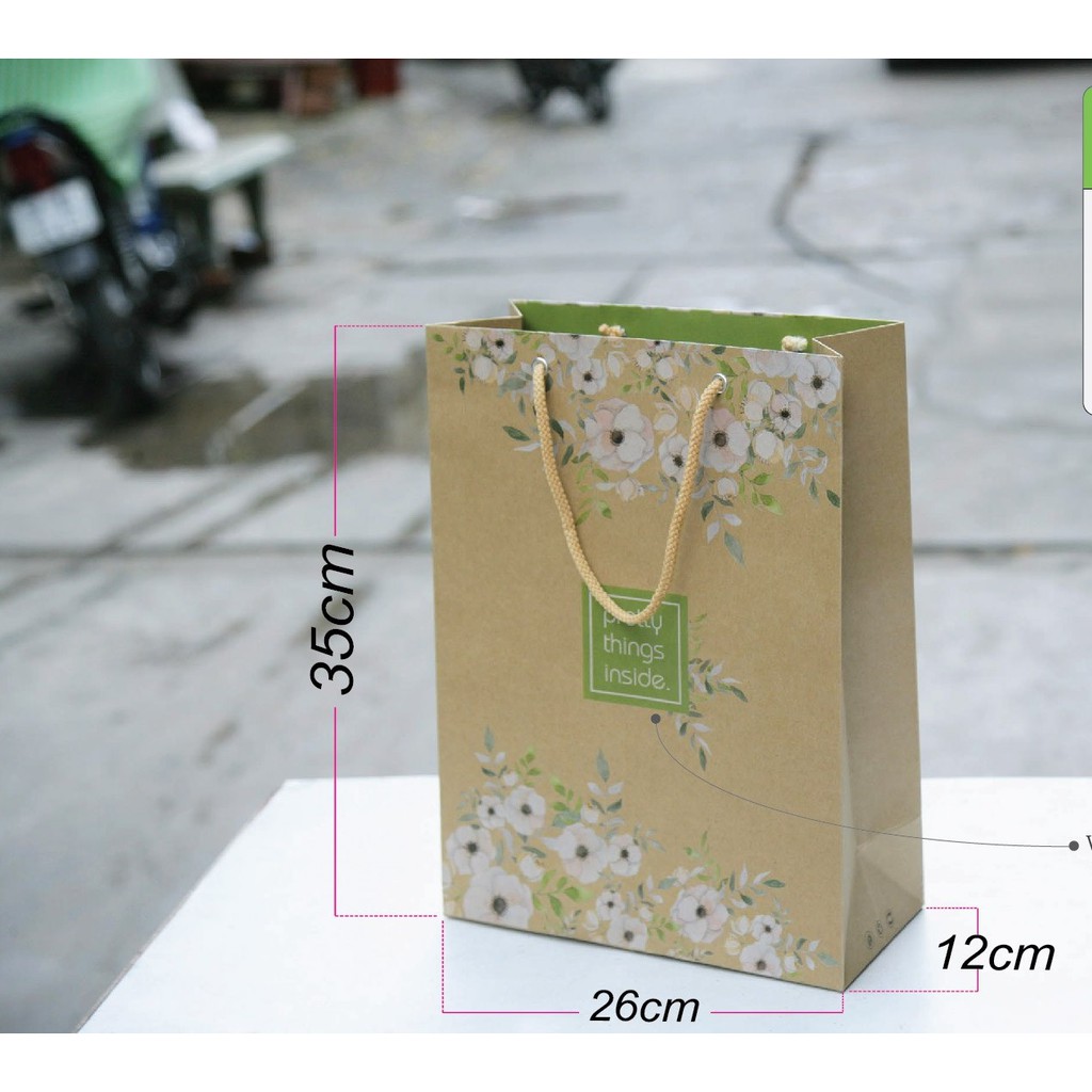 Mộc - mẫu 22 COMBO 10 Túi giấy đựng quần áo  quà tặng size 35cm x 26cm x 12cm