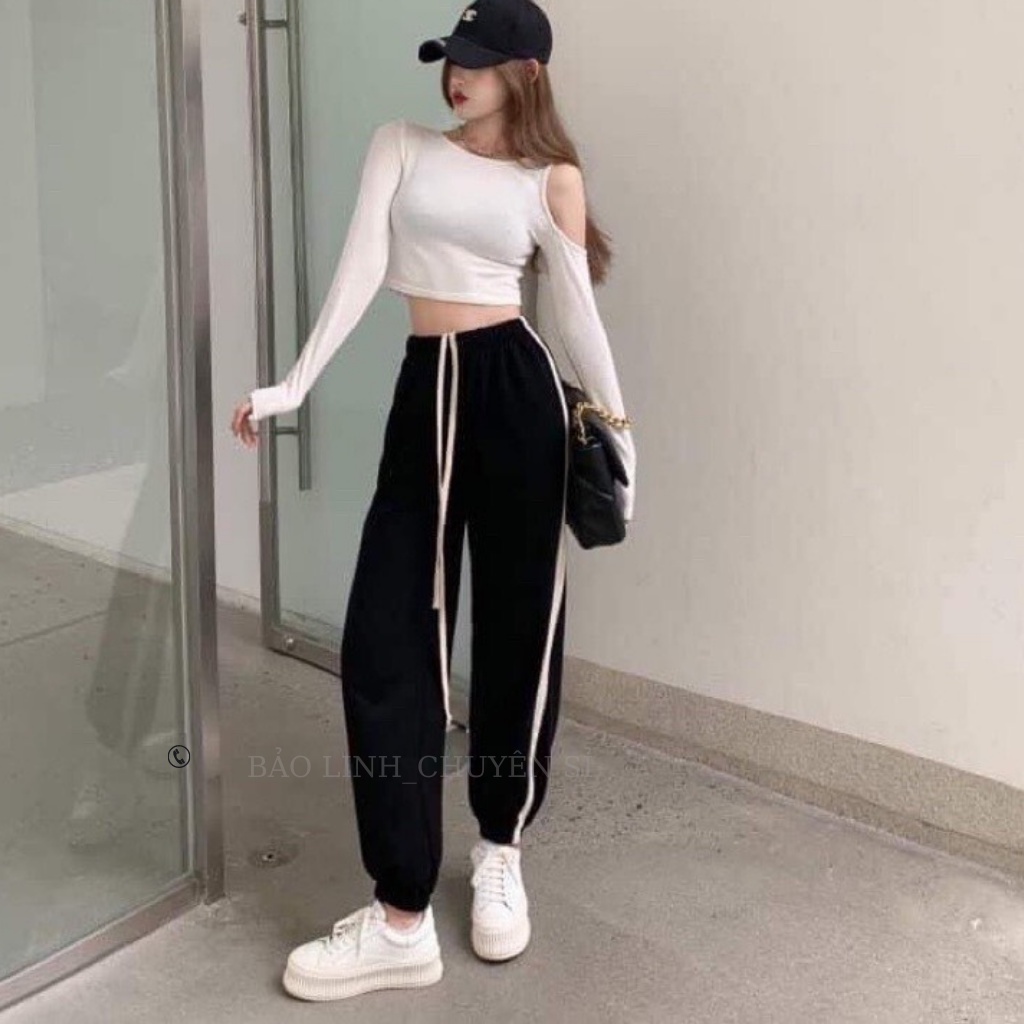 Quần Jogger Nỉ NHUNG TĂM cao cấp sọc trắng, Có bigsize 99KG, Dày đẹp ấm áp, thời trang, unisex cả nam nữ mặc được