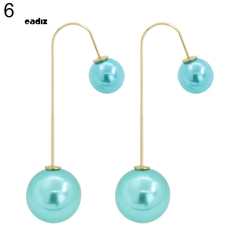 Hoa tai đính hạt ngọc trai 2 mặt thiết kế độc đáo