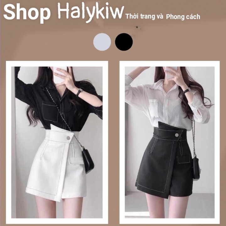Chân váy chữ A cạp chéo xẻ tà công sở-hàng chính hãng [ SHOP HaLiKiw] cạp cao nổi chỉ phong cách châu âu | BigBuy360 - bigbuy360.vn