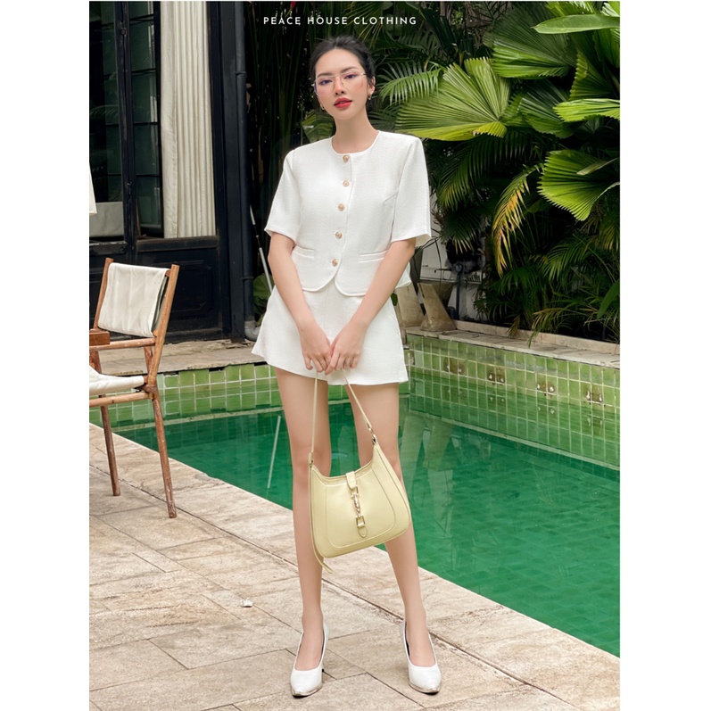 Set áo tay ngắn + short vải , Peace House Clothing