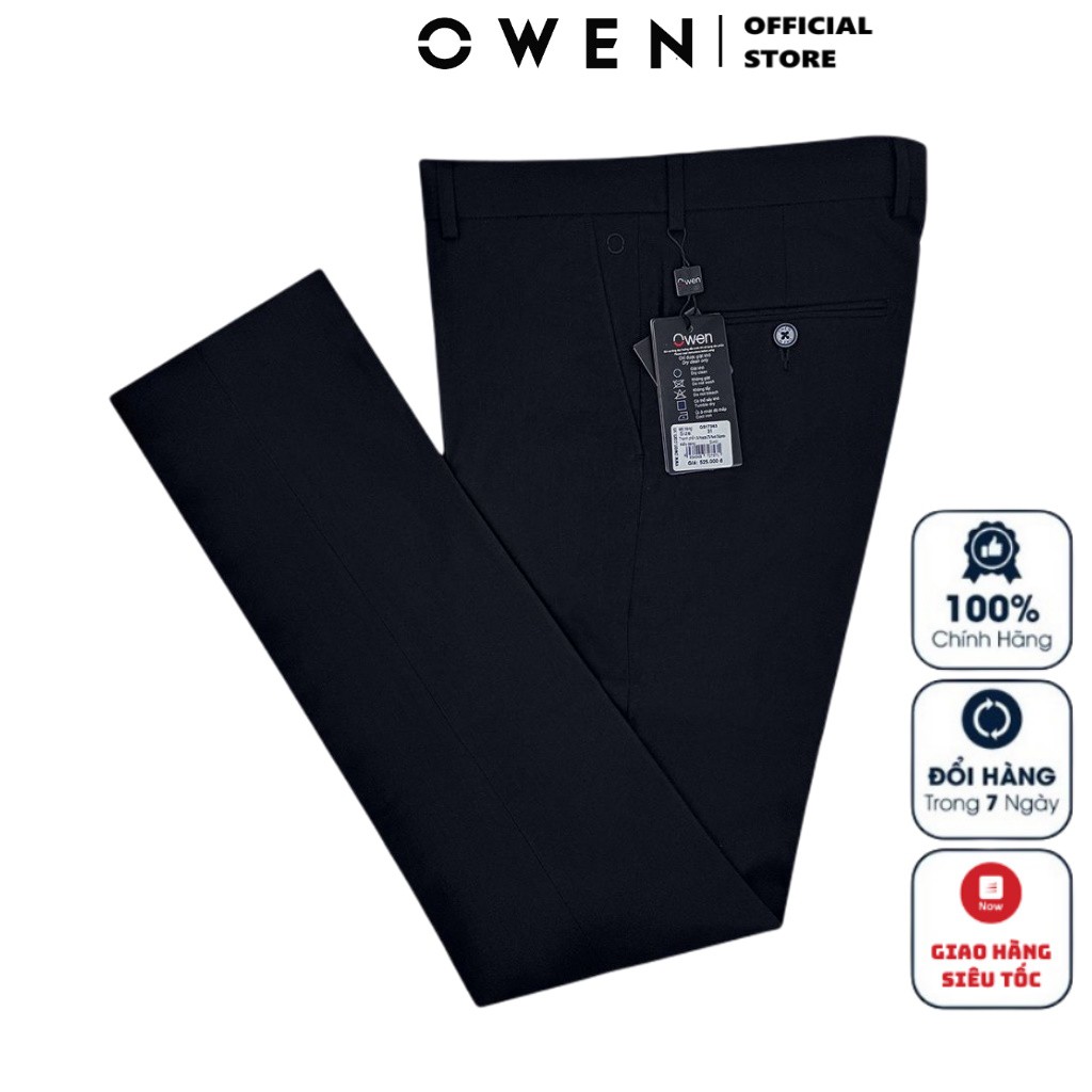 Quần Tây Nam Owen QS17363 Quần Âu Nam Màu Đen Trơn Kiểu Dáng Slim Fit