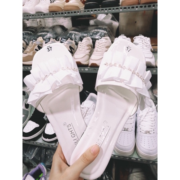 Dép bệt nữ đế bằng dép lép kẹp ngón đính nơ chạy bộ đi biển đẹp rẻ thời trang