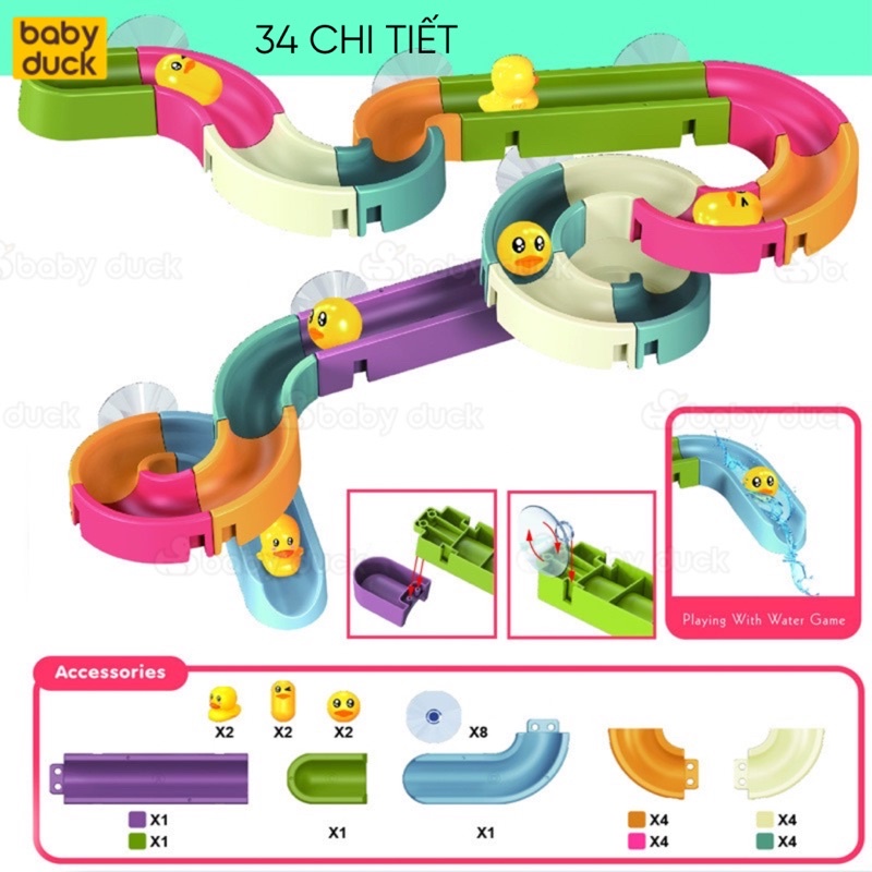 Đồ chơi nhà tắm mây cầu vồng và rãnh trượt nước cho bé
