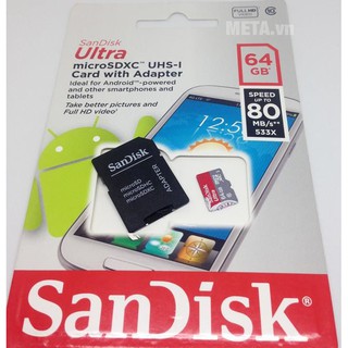 Thẻ nhớ Sandisk ultra 64G
