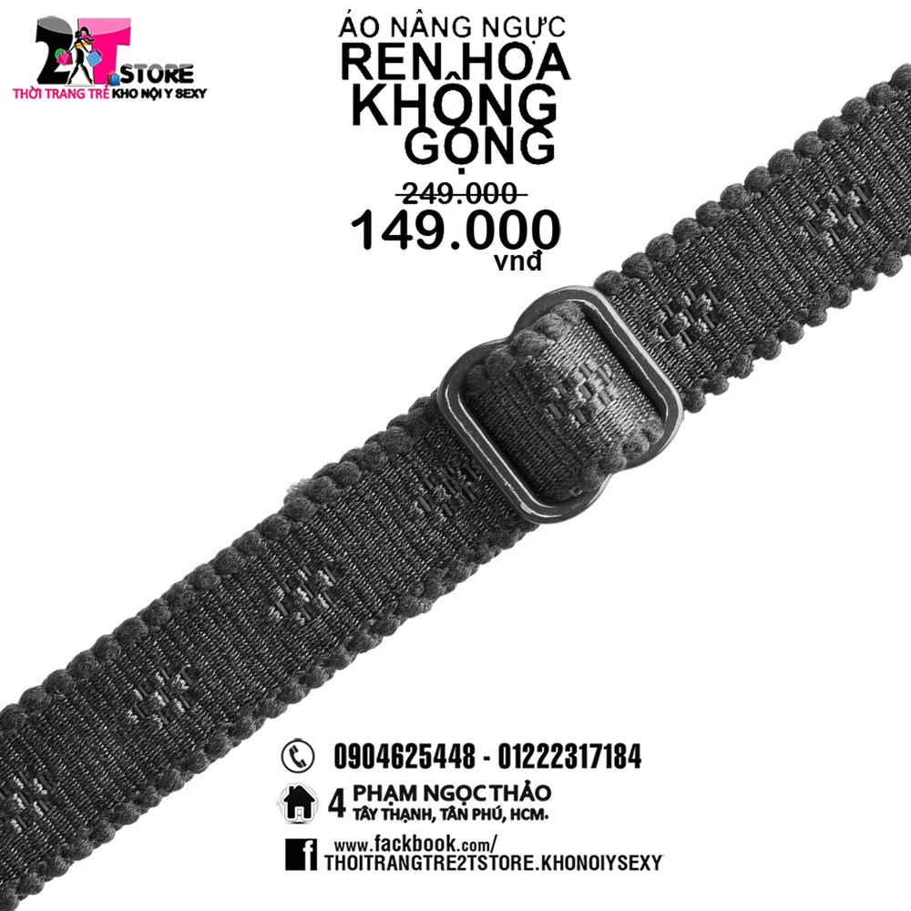 Áo Nâng Ngực Cotton Không Gọng Phối Ren (Đen)