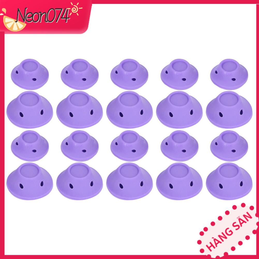Neon074 20 Cái Cuộn Tóc Silicone Kiểu Sóng Nguyên Bộ Máy Uốn Hình Nấm Trang Chủ Cho Phụ Nữ