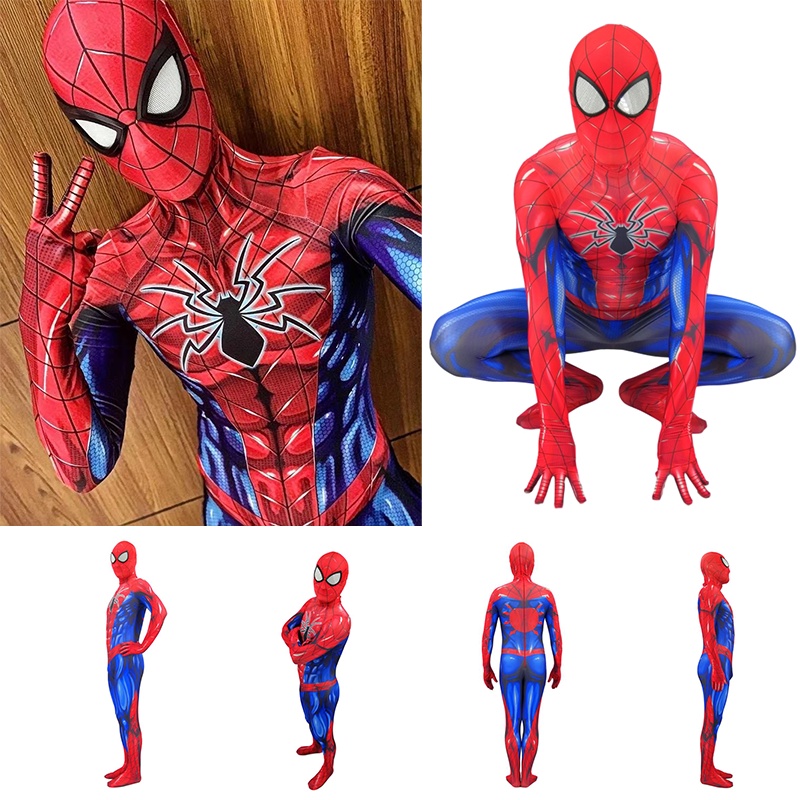 Áo liền quần cosplay nhân vật Spider-Man Armor MK IV cho người lớn và trẻ em vào dịp Halloween