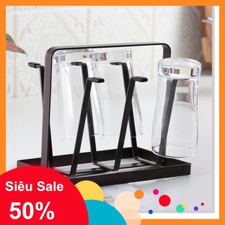 Kệ úp ly chén 💓sale💓 khay, giá úp 6 ly cốc sang trọng 9403