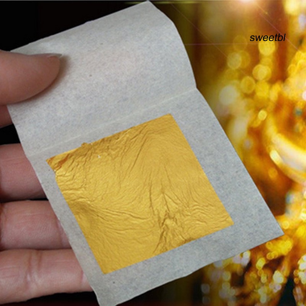 ST 10 Sheet 24K Gold Leaf Leaves Foil for Edible Food Gilding Facial Beauty Spa