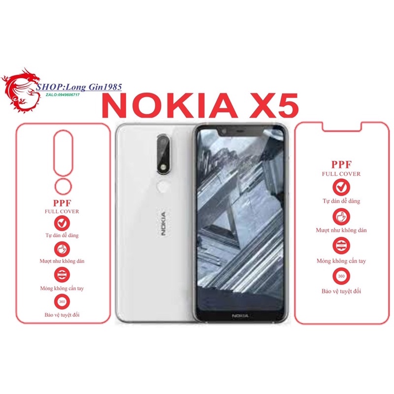 Nokia X5 miếng dán trong Ppf mặt sau và mặt trước chống va đập chống trầy xước