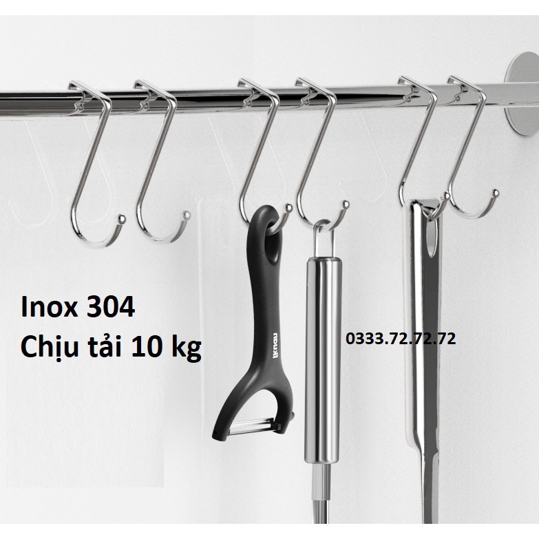 Móc Treo Đồ Hình Chữ S, Treo Nhiều Đồ Tiện Dụng INOX 304, Chịu Tải 10 Kg