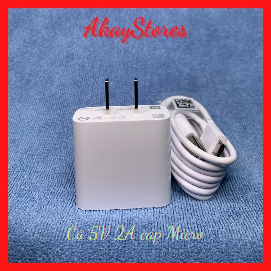 Củ Cáp Xạc,Củ Sạc Xiaomi 10w AkayStore Chính Hãng USB 5V/2A EU Mi 5 6 8 9 Redmi Note 7 8 Pro F1 A2 sạc ổn định