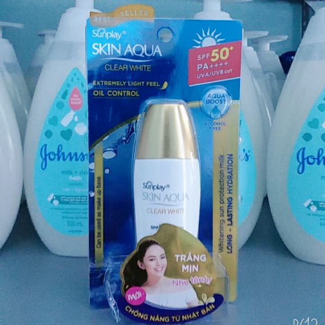 [CHÍNH HÃNG] Kem chống nắng dưỡng trắng da SUNPLAY SKIN AQUA CLEAR WHITE SPF50+ PA++++ (25g)0