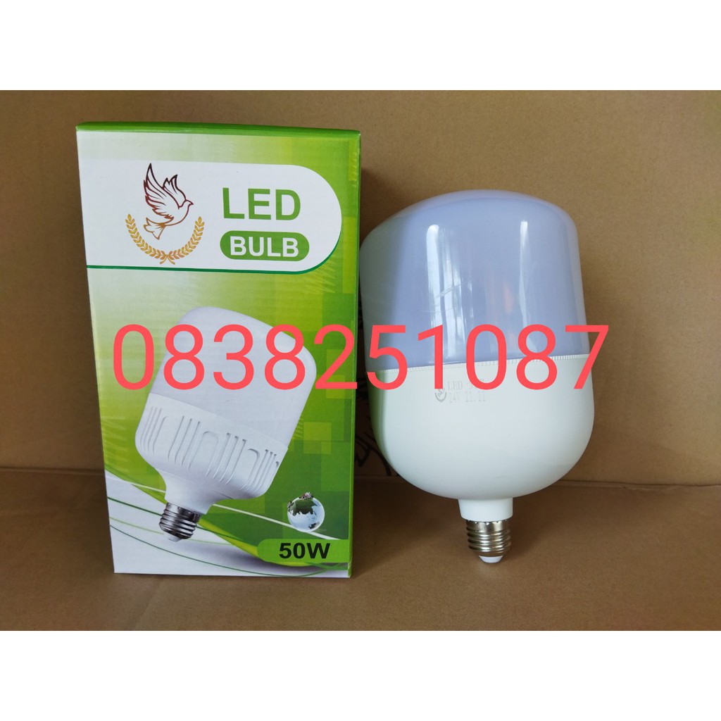 Bóng đèn LED BULB Trụ Linh Phi 50W siêu sáng tiết kiệm 80% điện