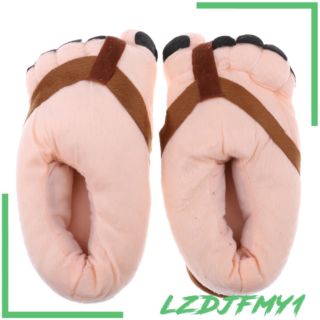 Dép Bông Mềm Giữ Ấm Ngón Chân To Hóa Trang Màu Đen Dành Cho Người Lớn