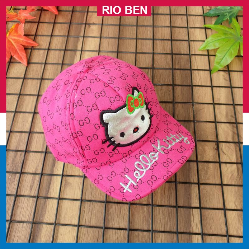 Nón bé gái thêu hình Hello Kitty dễ thương, cho bé từ 2-7 tuổi RBN093