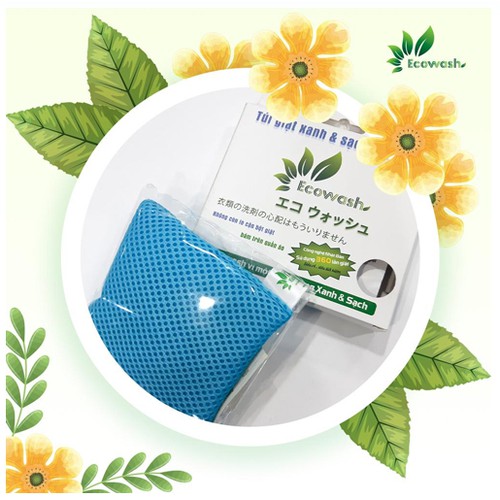 Túi giặt magie Ecowash Plus 120gram - 1 túi giặt được 7-8 kg quần áo - không cần xà phòng