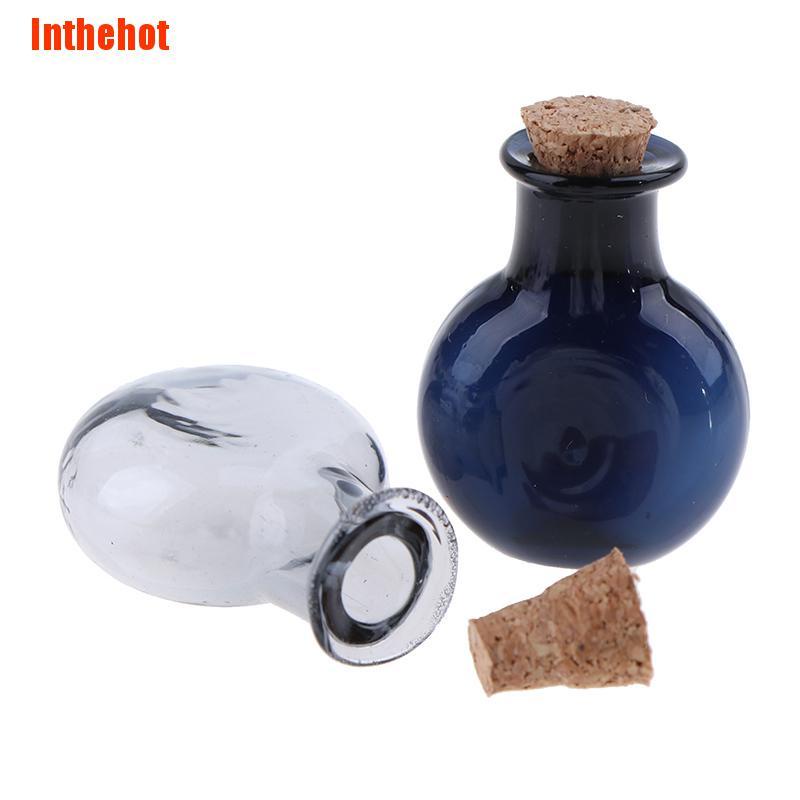 Set 2 Lọ Thủy Tinh mini Nhiều Màu Sắc Trang Trí Nhà Búp Bê