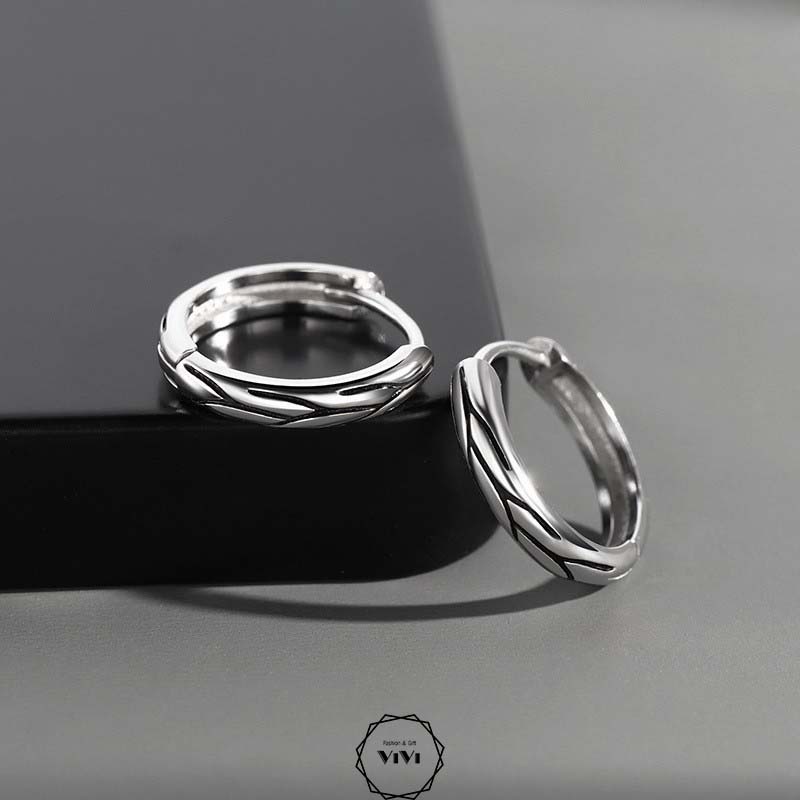 Bông tai nam kiểu tròn 5 mẫu Surious – khuyên tai ViVi_Gift