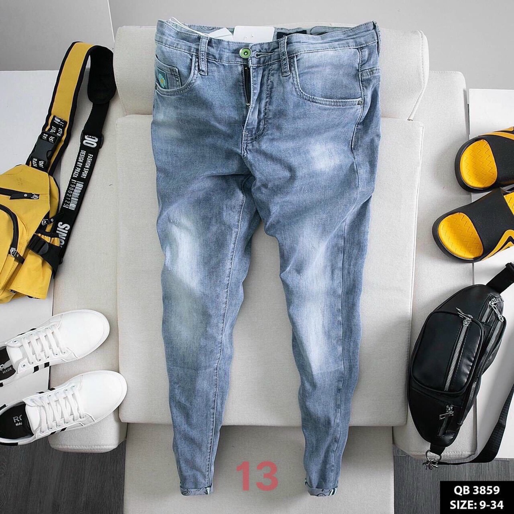 Quần Jean Nam Cao Cấp 💝Freeship💝 Quần Bò Nam Ống Côn Co Giãn 4 Chiều HU01