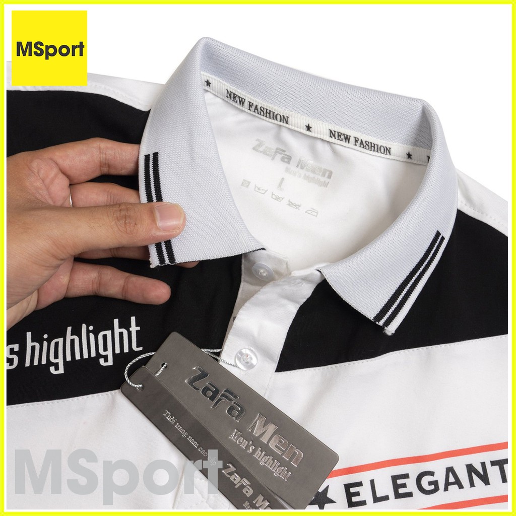 Áo Thun Nam Có Cổ Tay Ngắn Phối Xéo 2 Màu Đẹp, Cao Cấp, Vải Cotton 100% Mặc Mát, Co Giãn 4 Chiều, Thấm Hút Mồ Hôi Tốt