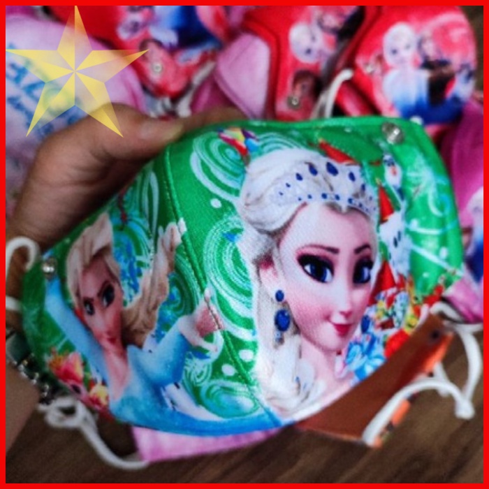 Khẩu trang cho bé khẩu trang vải họa tiết 3d có van thở chống bụi