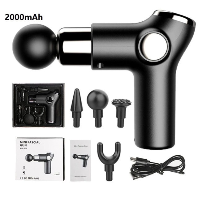 Máy massage cầm tay, Súng Massage gun Fascial Gun Mini Cầm Tay 4 Đầu 32 Chế Độ Giảm Căng Cơ Trị Nhức Mỏ