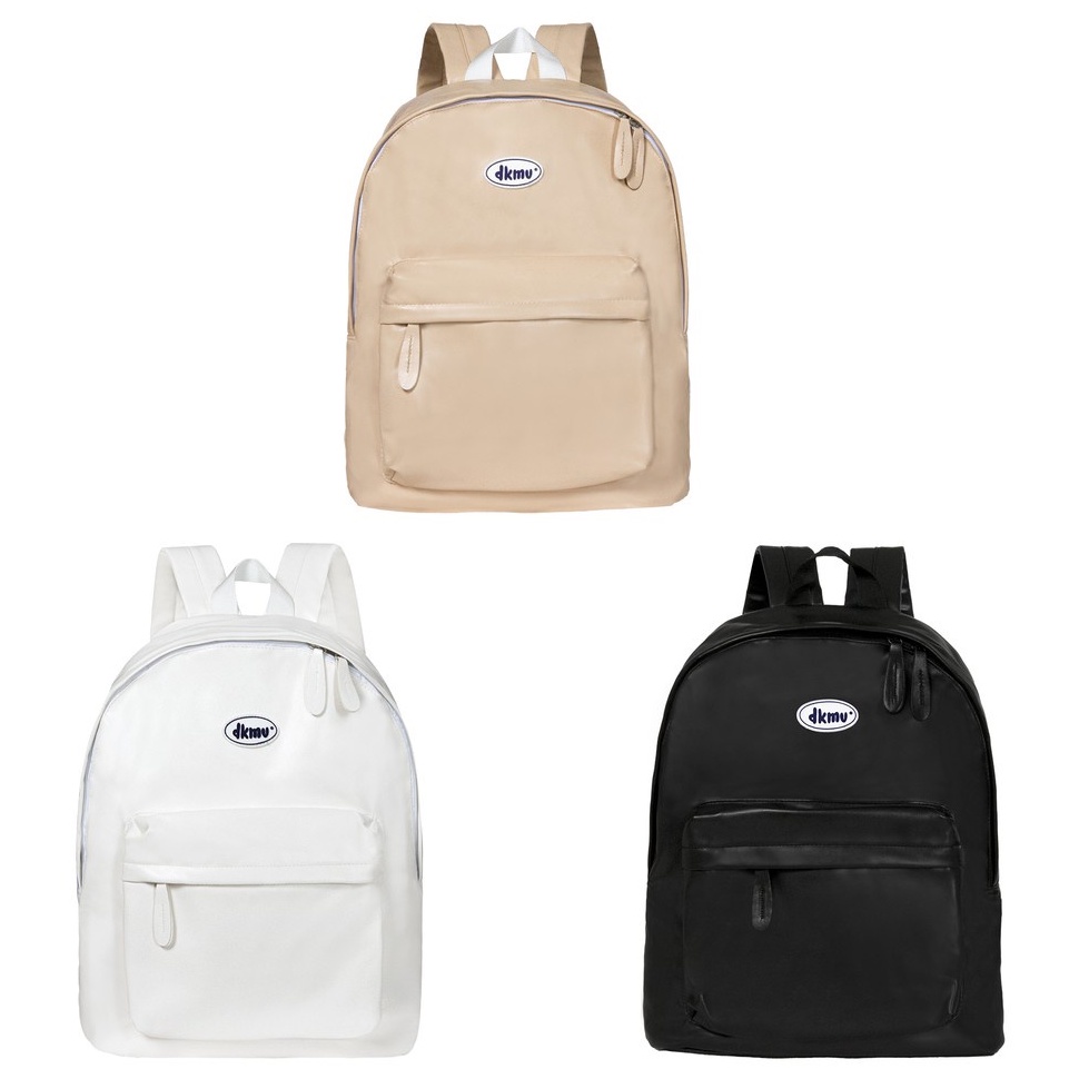 (Hàng real) Balo local brand rẻ, cặp da đi học DKMV chính hãng màu đen trắng kem - Basic Leather Backpack (Reseller)